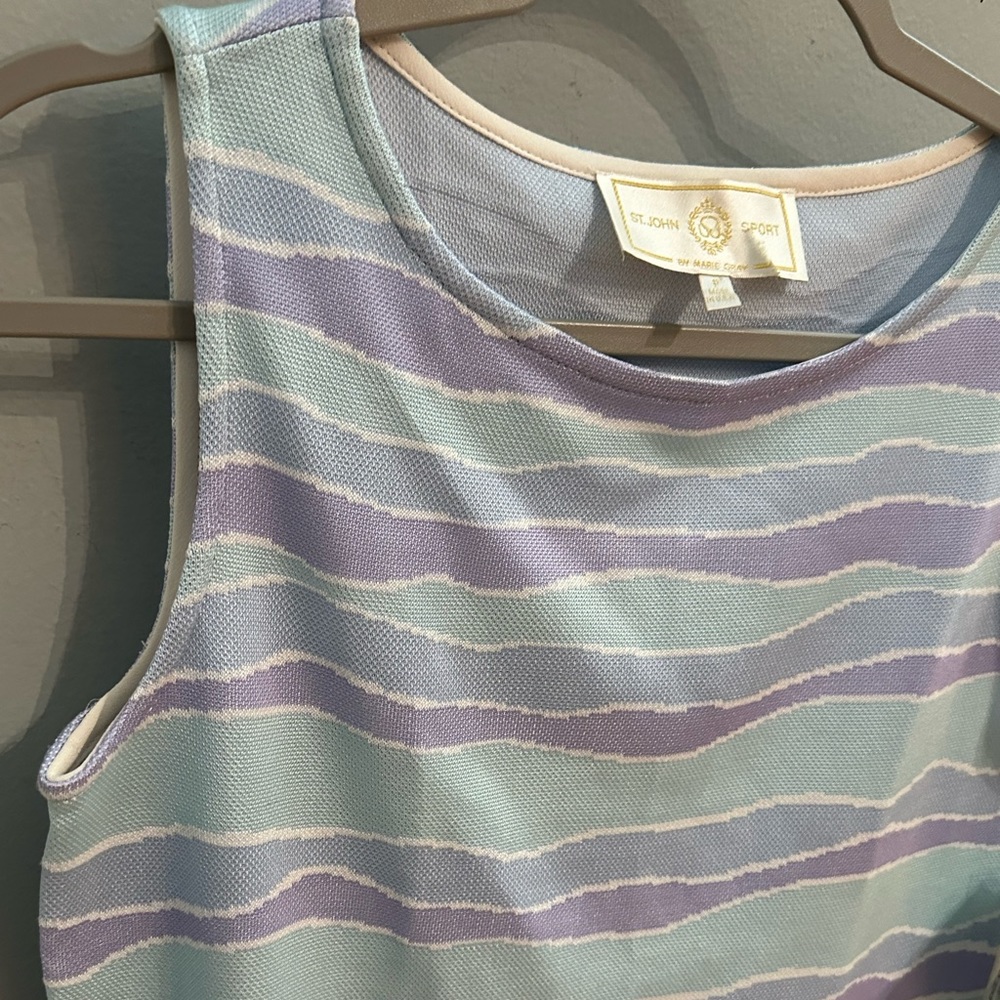 NWT St John Sport Striped Shell Top - Picture 2 of 5